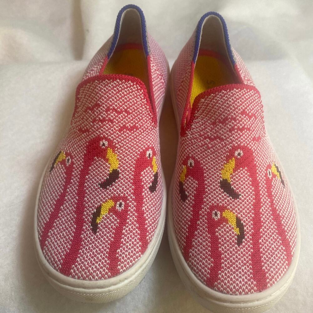 Rothy's Pink Flamingo Knit Slip-On Sneakers